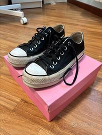 Scarpe Converse all star nere di pelle