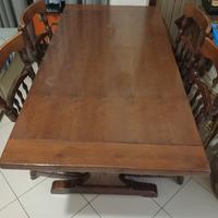 tavolo con sedie in legno massello 