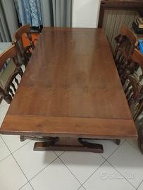 tavolo con sedie in legno massello 