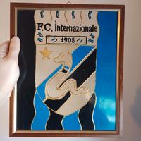 quadro Inter dipinto a mano su vetro anni 70-80