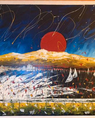 Quadro olio su tela Vulcano