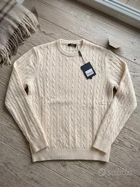 Maglione in Maglia Trecce Bianco