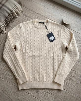 Maglione in Maglia Trecce Bianco