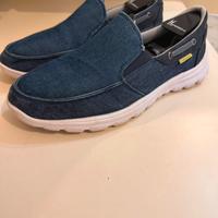 Scarpe Uomo – Tessuto Denim Blu, Suola Leggera,