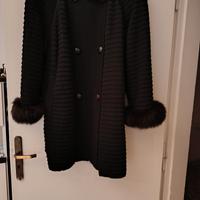 Cappotto a maglia 100/100 lana colore nero 