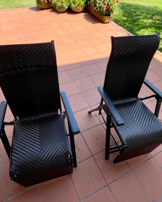 Sedie sdraio nuove materiale tipo rattan