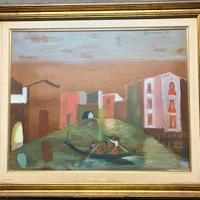 Quadro con gondola e persone