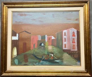 Quadro con gondola e persone