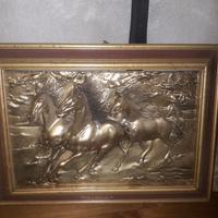 Quadro cavalli in argento 