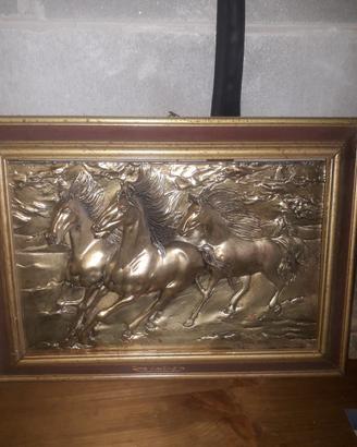 Quadro cavalli in argento 