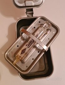 Bollitore in alluminio anni '60 con siringa Rose