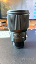 Obiettivo sigma 85 mm 1.4  per sony