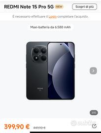 REDMI NOTE 15 PRO 5G 12/256GB NUOVO IMBALLATO
