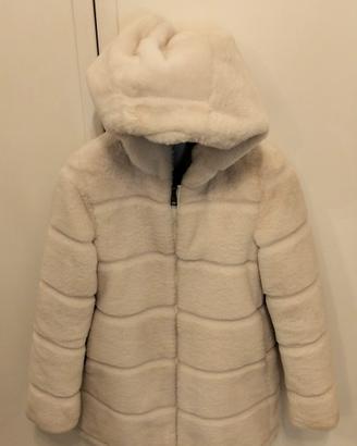 Cappotto in ecopelliccia bianco