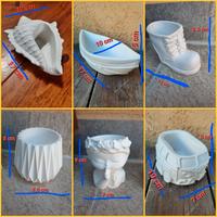 vasetti i gesso varie tipi 