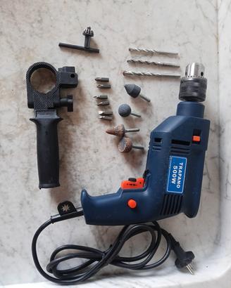 Trapano 500W Completo di Accessori + Mandrino + Pu