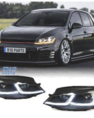 FARI VOLKSWAGEN VW GOLF 7 12-17 DRL DINAMICI NERI 
