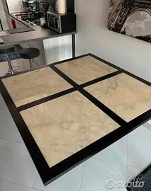 Tavolo da pranzo legno massello e marmo