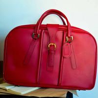valigia pelle rossa  vintage anni 70-anni 80 