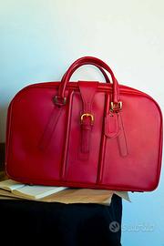 valigia pelle rossa  vintage anni 70-anni 80 