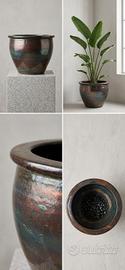 Vaso Grande Ceramica Smaltata Vintage
