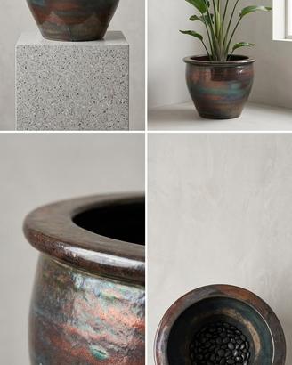 Vaso Grande Ceramica Smaltata Vintage