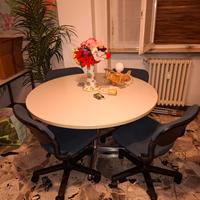 tavolo rotondo con 4 sedie ufficio 