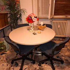 tavolo rotondo con 4 sedie ufficio 