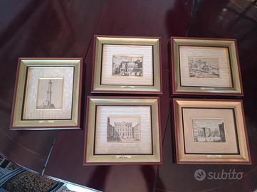 Set di quadri di Genova su argento