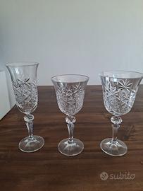 Servizio bicchieri di cristallo molato vintage