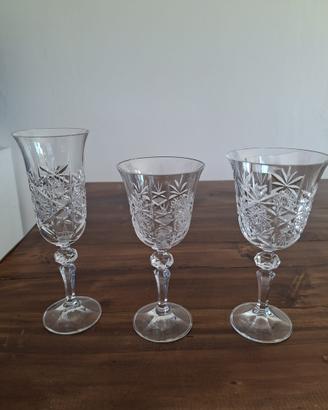 Servizio bicchieri di cristallo molato vintage