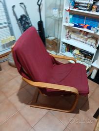 Poltrona Ikea Poang + Poggia piedi