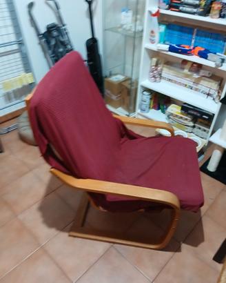 Poltrona Ikea Poang + Poggia piedi