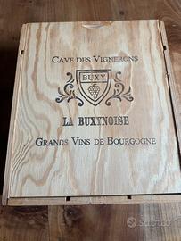 Scatola in legno con coperchio per vini