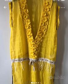 Vestito giallo lino copricostume Iconique