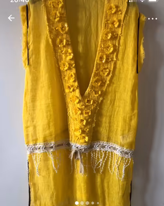 Vestito giallo lino copricostume Iconique