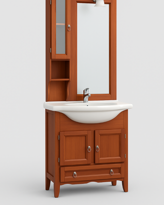 Mobile da Bagno 75 cm con Specchio Ciliegio o Noce