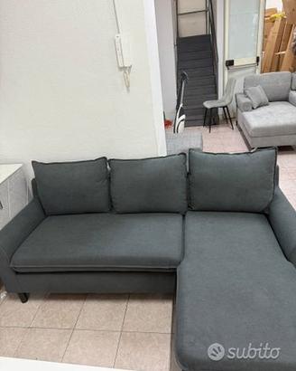 Divano marvis 205x140 in stoffa blu