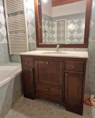 Mobile bagno marmo e legno