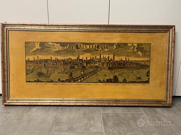 Quadro stampa anticata città di Mantova