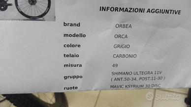 bici da corsa Orbea orca 