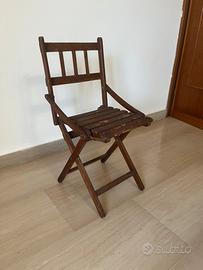 Sedia pieghevole in legno vintage