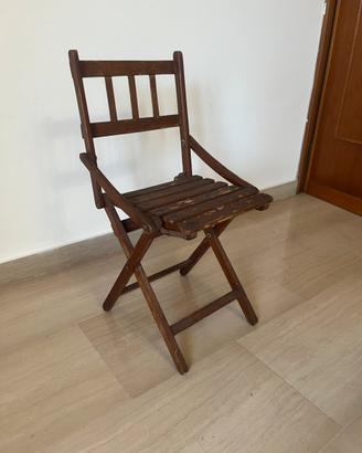 Sedia pieghevole in legno vintage
