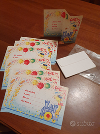 8 Biglietti di invito feste x bambini
