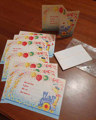 8 Biglietti di invito feste x bambini
