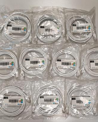 10 cavi patch Netleo Cat.6 UTP 2 m bianchi nuovi