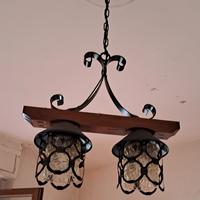 lampadario ferro battuto