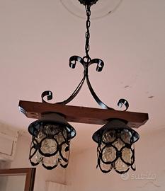 lampadario ferro battuto