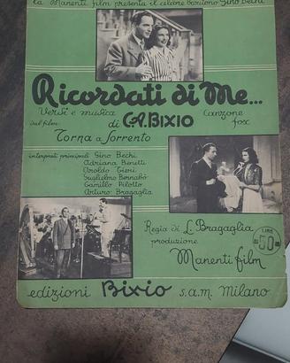 Spartito originale anni ‘40 “Ricordati di me”