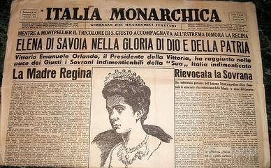 Italia Monarchica 1952 Morte di Elena di Savoia